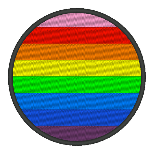Original Circle Pride Flag Embroidery Design, Circle Pride Flag Patch, 7 Sizes Included