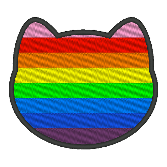 Original Purride Flag Embroidery Design, Cat Pride Flag Patch, 7 Sizes Included