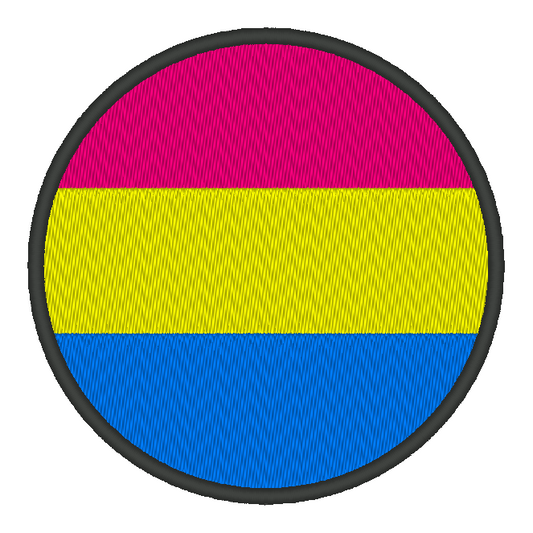 Pansexual Circle Pride Flag Embroidery Design, Circle Pride Flag Patch, 7 Sizes Included