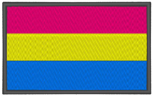 Pansexual Pride Flag Machine Embroidery Design, LGBTQ Pride Flag
