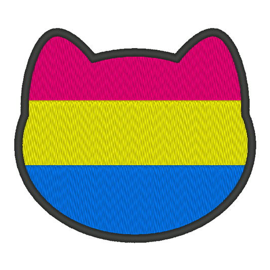 Pansexual Purride Flag Embroidery Design, Cat Pride Flag Patch, 7 Sizes Included