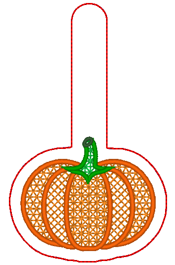 Fall Pumpkin Key Fob Embroidery Design