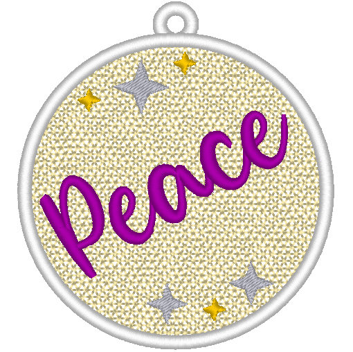 Free Standing Lace Christmas Ball Ornament Machine Embroidery Design, FSL Peace Decoration