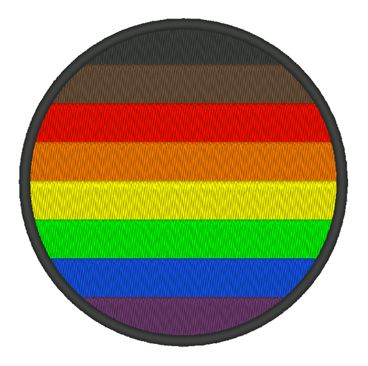 Philadelphia Circle Pride Flag Embroidery Design, Circle Pride Flag Patch, 7 Sizes Included