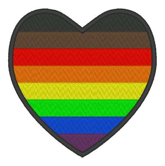 Philadelphia Pride Flag Heart Embroidery Design, Heart Pride Flag Patch, 7 Sizes Included