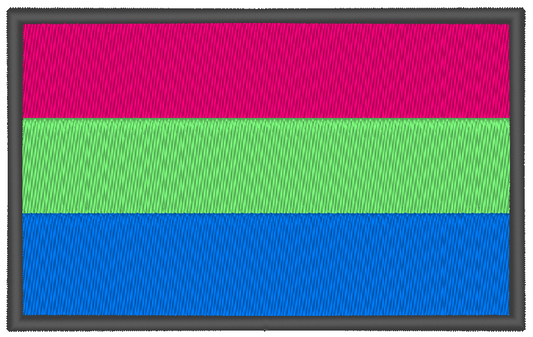 Polysexual Pride Flag Machine Embroidery Design, LGBTQ Pride Flag