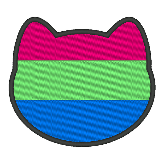 Polysexual Purride Flag Embroidery Design, Cat Pride Flag Patch, 7 Sizes Included