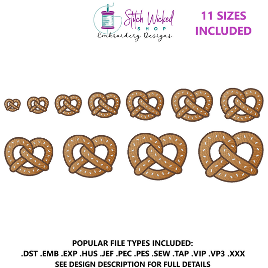Pretzel Machine Embroidery Design