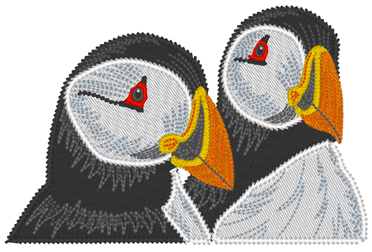 Puffins Embroidery Design, Atlantic Newfoundland Puffins Embroidery Design, 13 Sizes Included