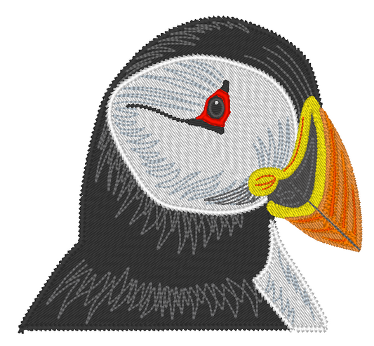 Puffin Embroidery Design, Atlantic Newfoundland Puffin, 15 Sizes Included
