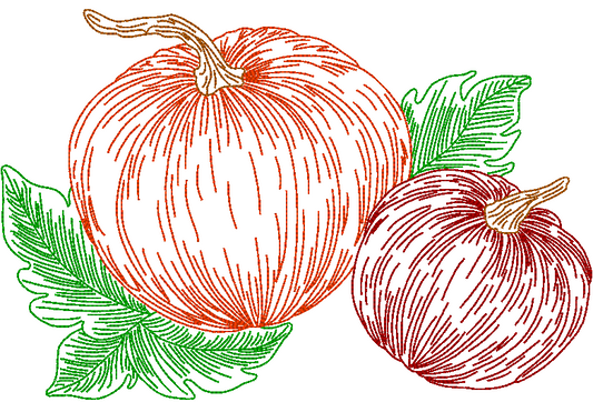 Pumpkin Sketch Fall Embroidery Design