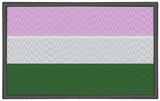 Genderqueer Pride Flag Machine Embroidery Design, LGBTQ Pride Flag