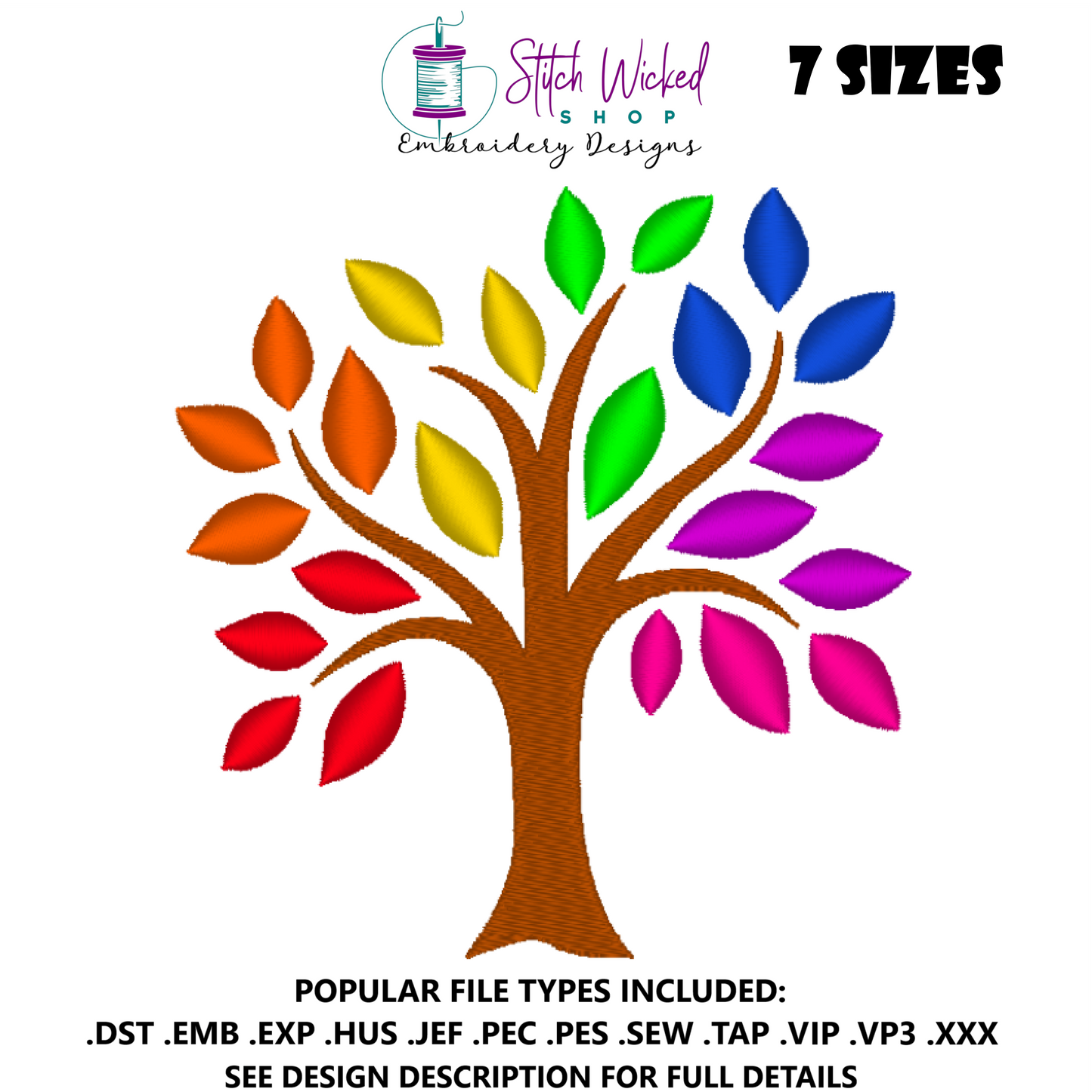 Elegant Tree Machine Embroidery Design