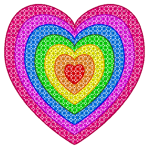 Rainbow Heart Embroidery Design