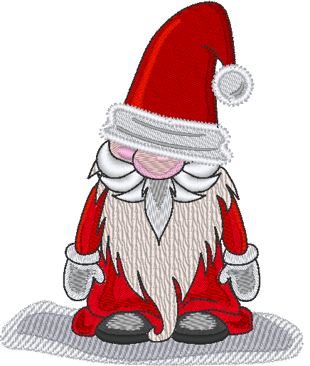 Santa Gnome Machine Embroidery Design