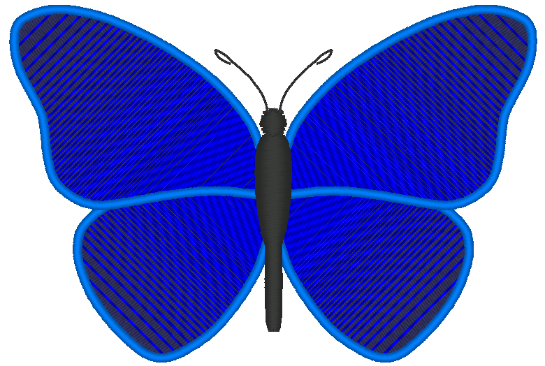 Butterfly Machine Embroidery Design, Small Butterfly With Shading