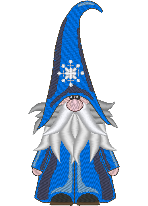 Gnome Machine Embroidery Design, Snowflake Hat