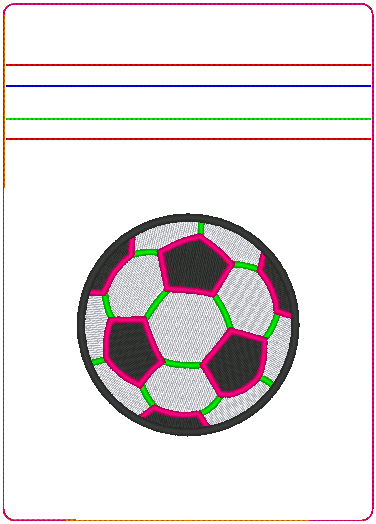 In the Hoop Bag Embroidery Design, Soccer Ball 5X7 Fully Lined ITH Zipper Bag (No Exposed Seams)