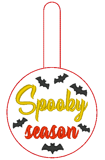 Spooky Season Bats Key Fob Embroidery Design