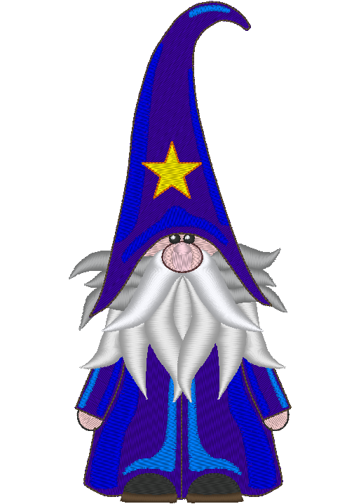 Gnome Machine Embroidery Design, Star Hat