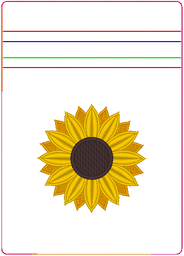 In the Hoop Bag Sunflower Embroidery Design