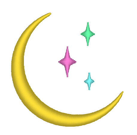 Mini Crescent Moon Satin Stitch Machine Embroidery Design