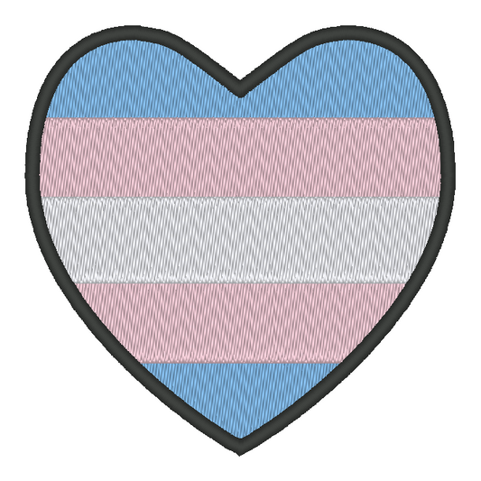 Transgender Pride Flag Heart Embroidery Design, Heart Pride Flag Patch, 7 Sizes Included (Copy)