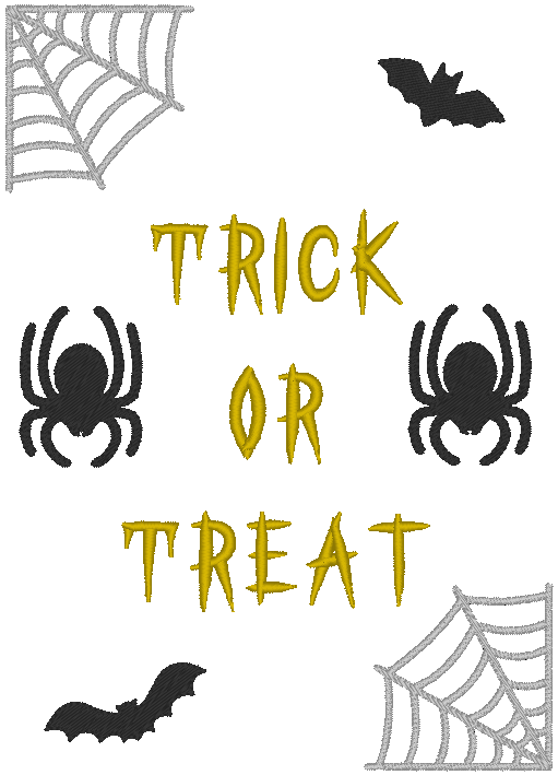 Trick or Treat, Spider Kitchen Towel Machine Embroidery Design - Stitch Wicked Shop