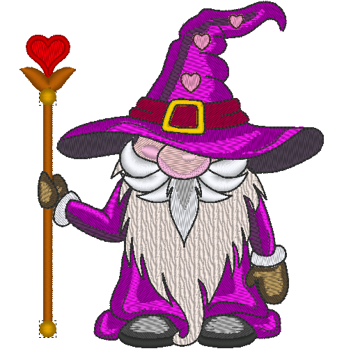 Valentines Gnome Machine Embroidery Design