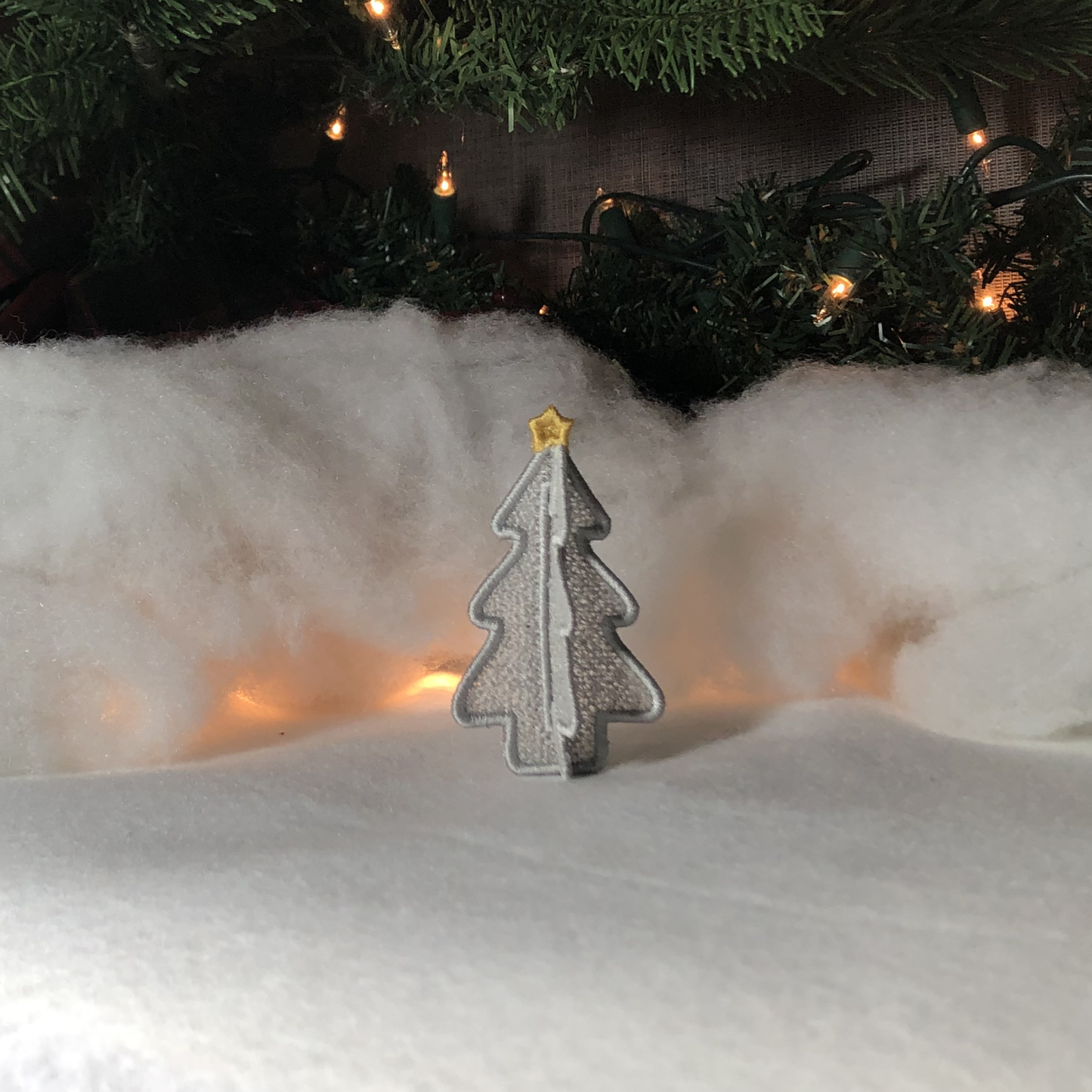 Free Standing Lace Winter Village Christmas Tree Machine Embroidery Designs, 3D FSL Christmas Village Tree, 4X4 Hoop
