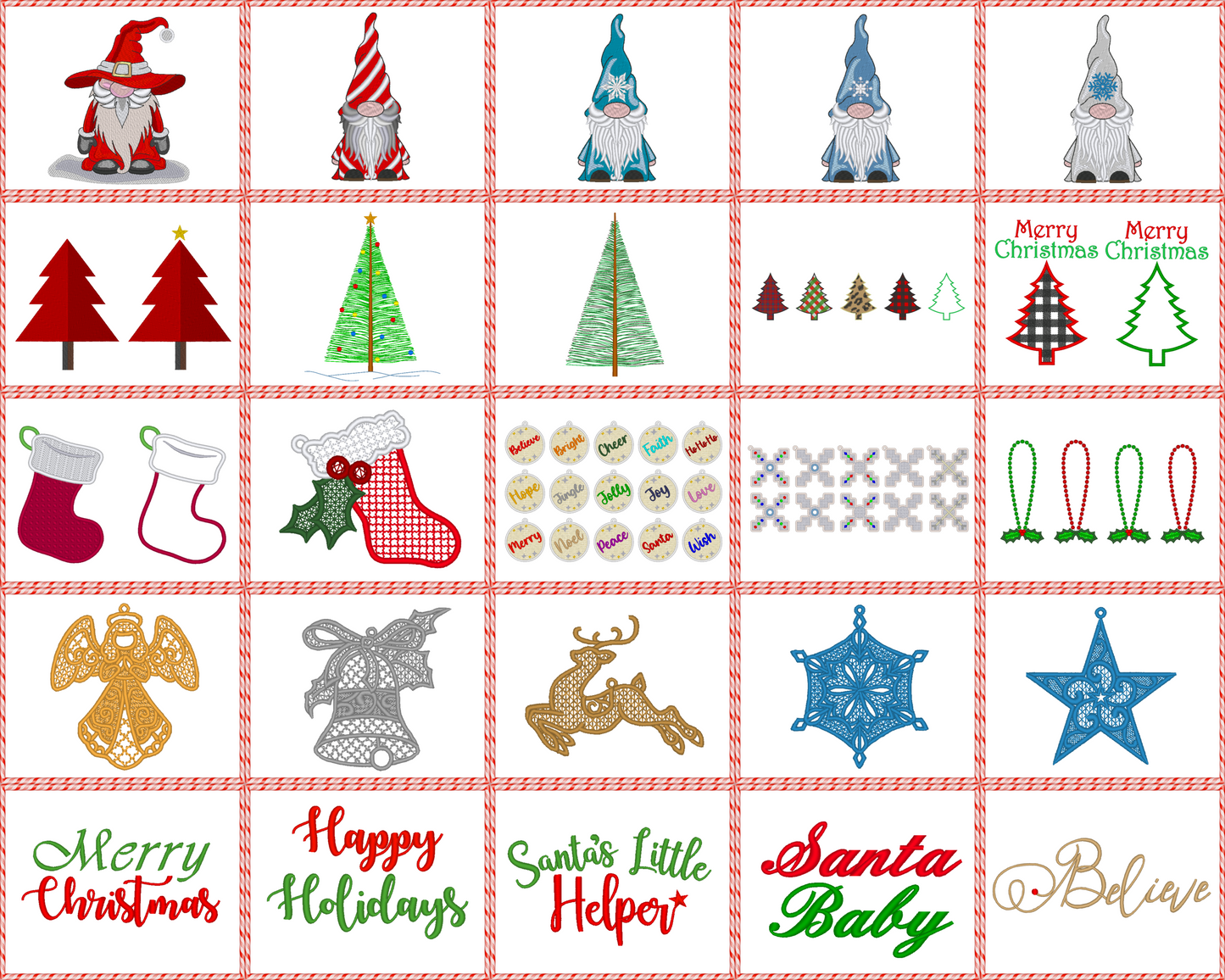 Christmas Machine Embroidery Design Bundle 2022, 50 Designs With Multiple Sizes, See Description for Details
