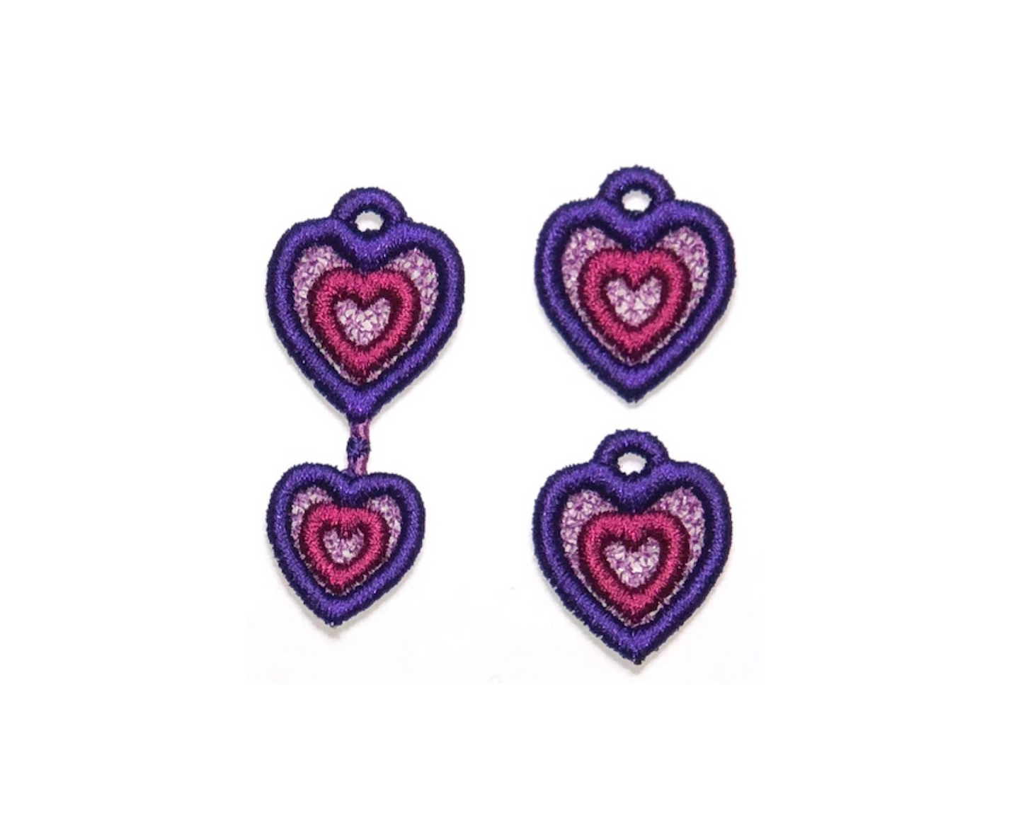 Free Standing Lace Hearts Earrings Embroidery Design Bundle