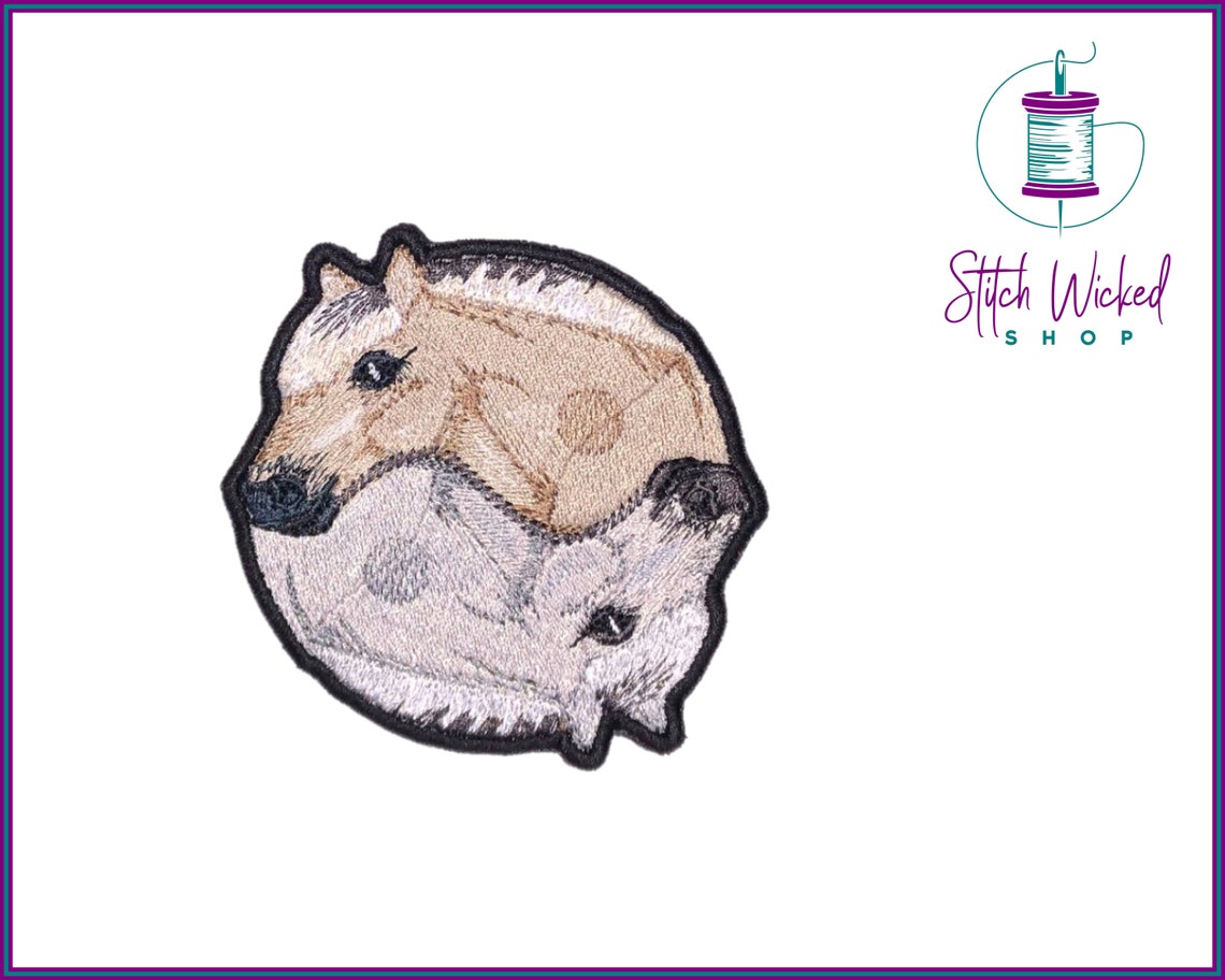 Horse Head Yin Yang Embroidered Patch, Fjord Horse Patch, Horse Patch, Fjord Horse Clothing Patches, Yin Yang Patch, Horse Equestrian Gifts - Stitch Wicked Shop