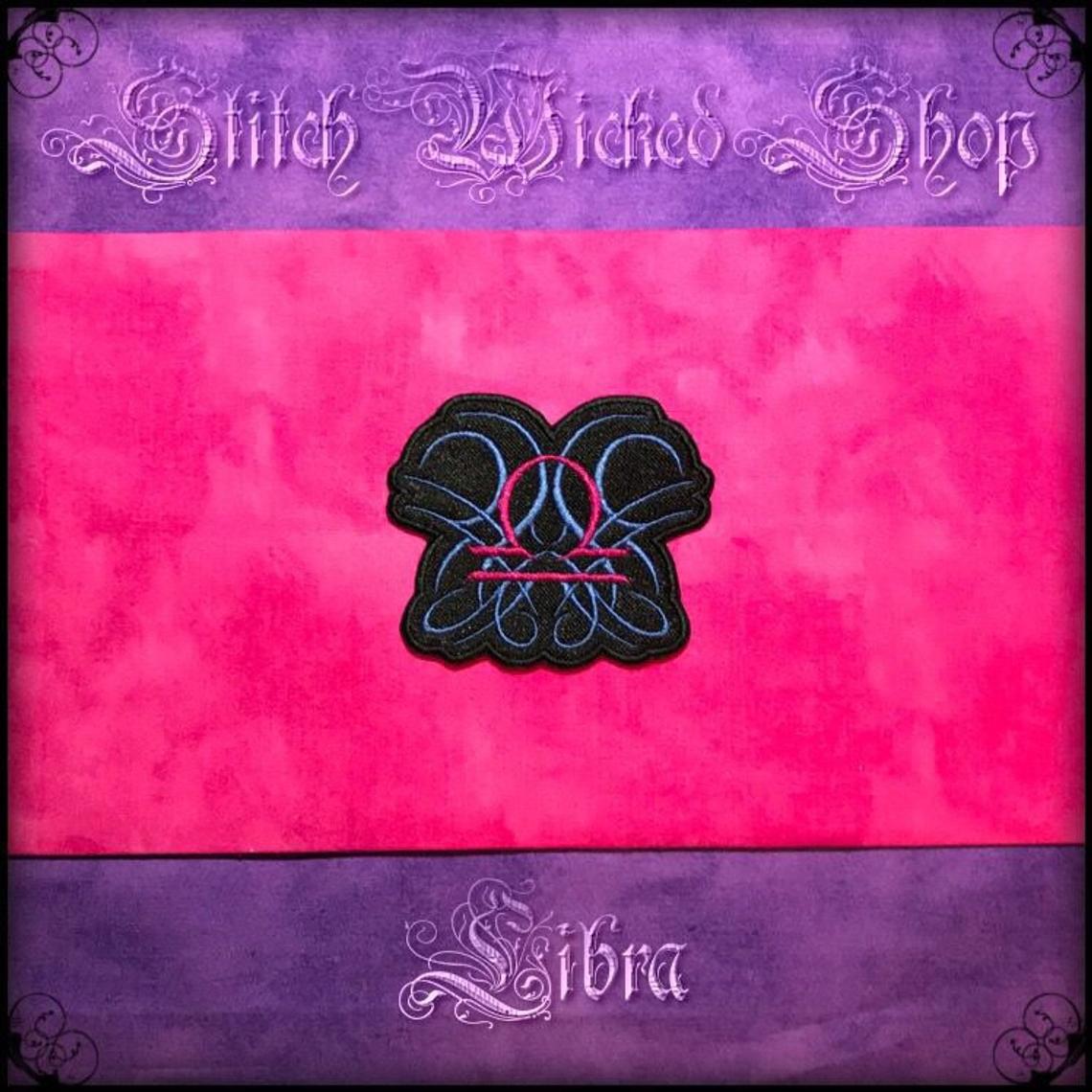 Libra Tribal Zodiac, Fully Embroidered Patch - Stitch Wicked Shop