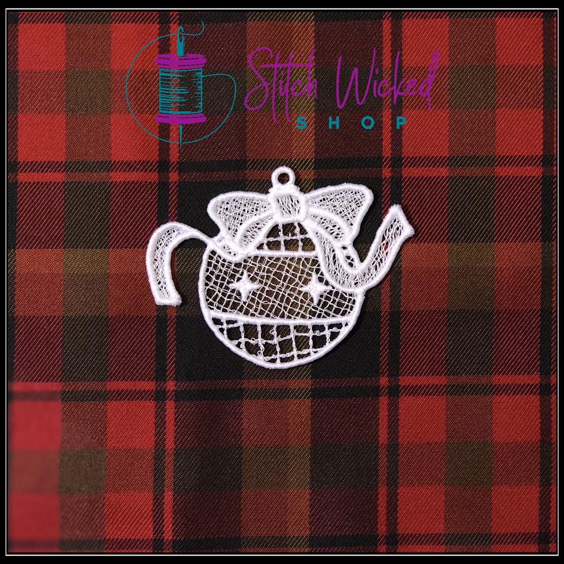 Christmas Ball Ornament Free Standing Lace, Christmas Tree Decorations - Stitch Wicked Shop