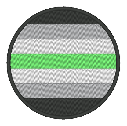 Agender Circle Pride Flag Embroidery Design, Circle Pride Flag Patch, 7 Sizes Included