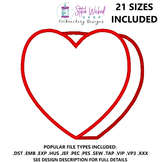 Candy Heart Applique Machine Embroidery Design