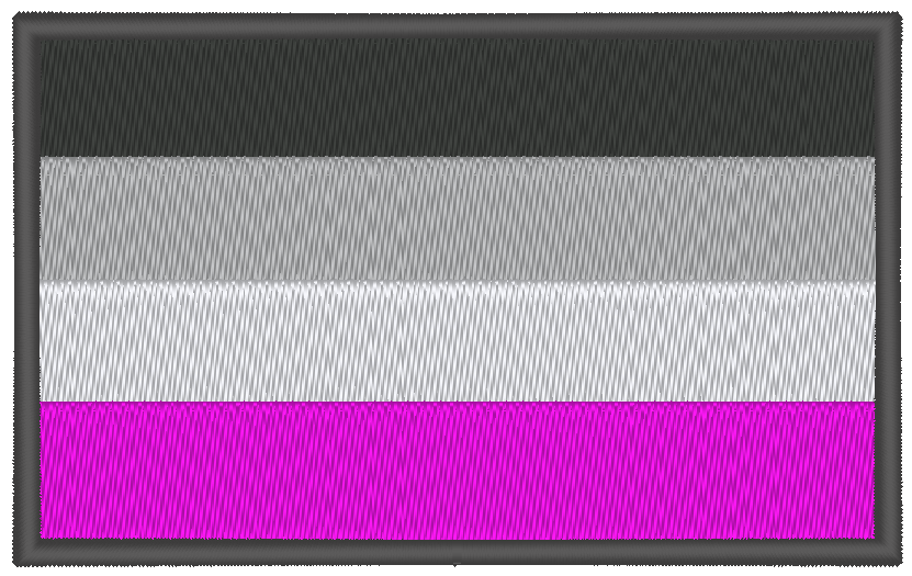 Asexual Pride Flag Machine Embroidery Design, LGBTQ Pride Flag