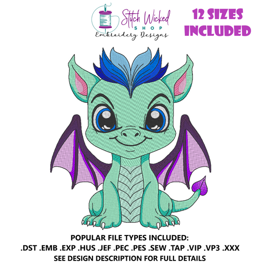 Baby Dragon Machine Embroidery Design