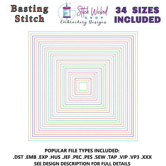 Basting Stitch Box Machine Embroidery Designs