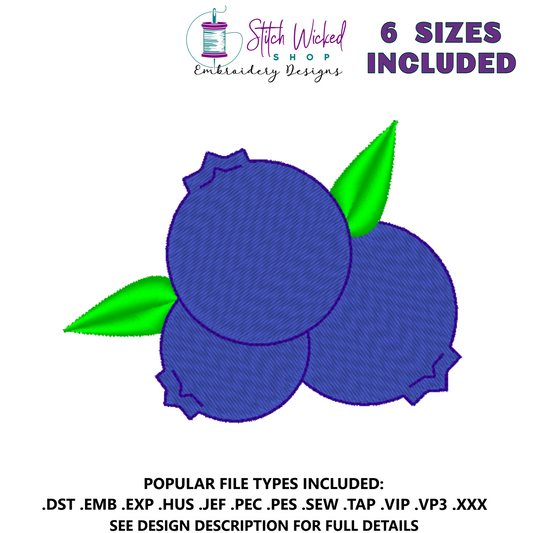 Blueberry Machine Embroidery Design