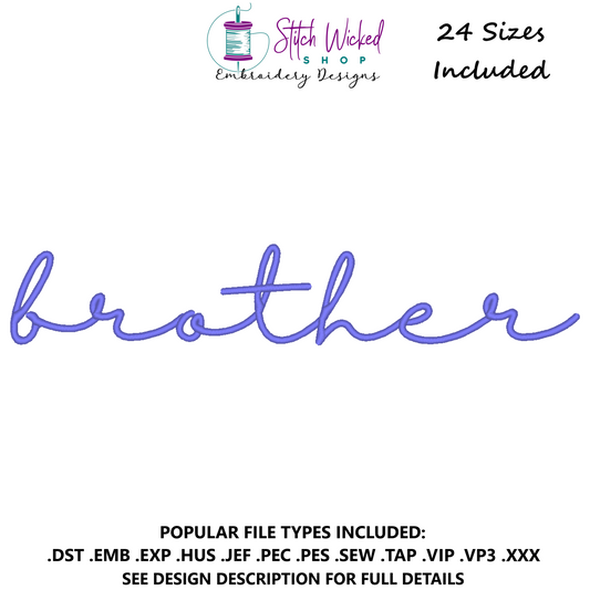 Brother Script Sweatshirt Embroidery Design