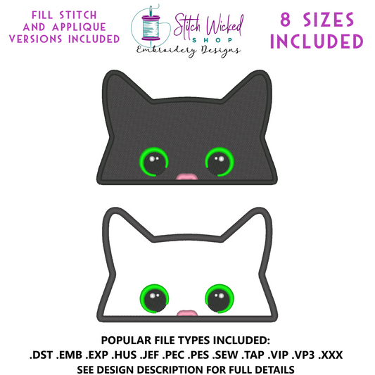 Cat Pocket Topper Embroidery Design