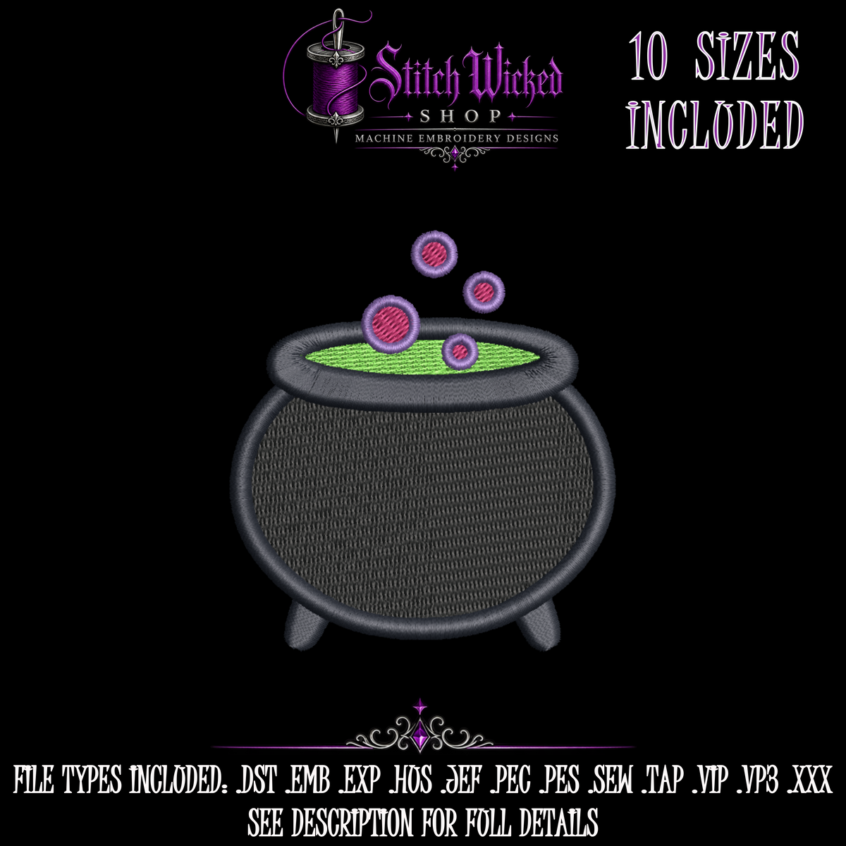 Cute Haunted Halloween Embroidery Design Bundle, 15 Designs With 10 Sizes