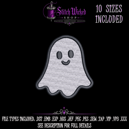Cute Haunted Halloween Embroidery Design Bundle, 15 Designs With 10 Sizes