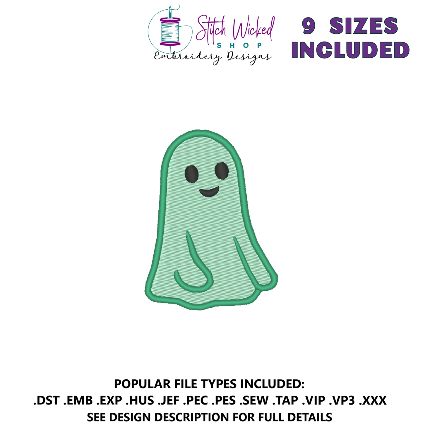 Cute Halloween Ghosts Embroidery Design Bundle