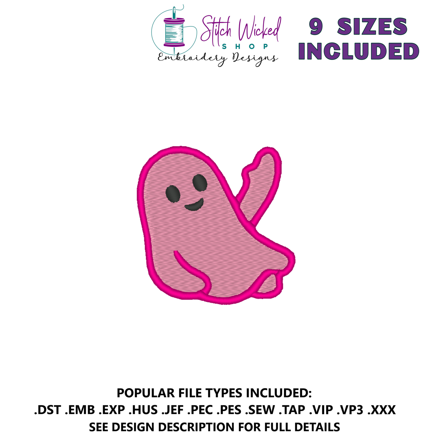 Cute Halloween Ghosts Embroidery Design Bundle