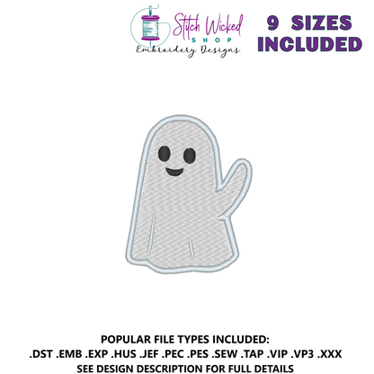 Cute Halloween Ghosts Embroidery Design Bundle