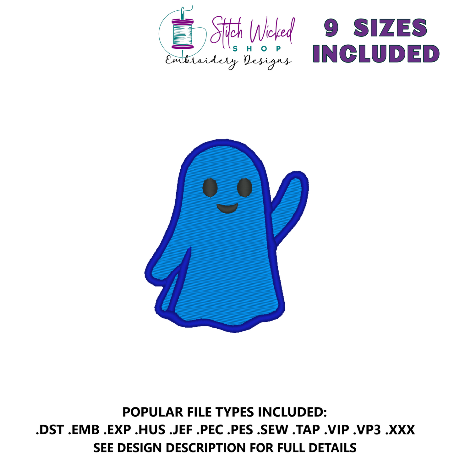 Cute Halloween Ghosts Embroidery Design Bundle