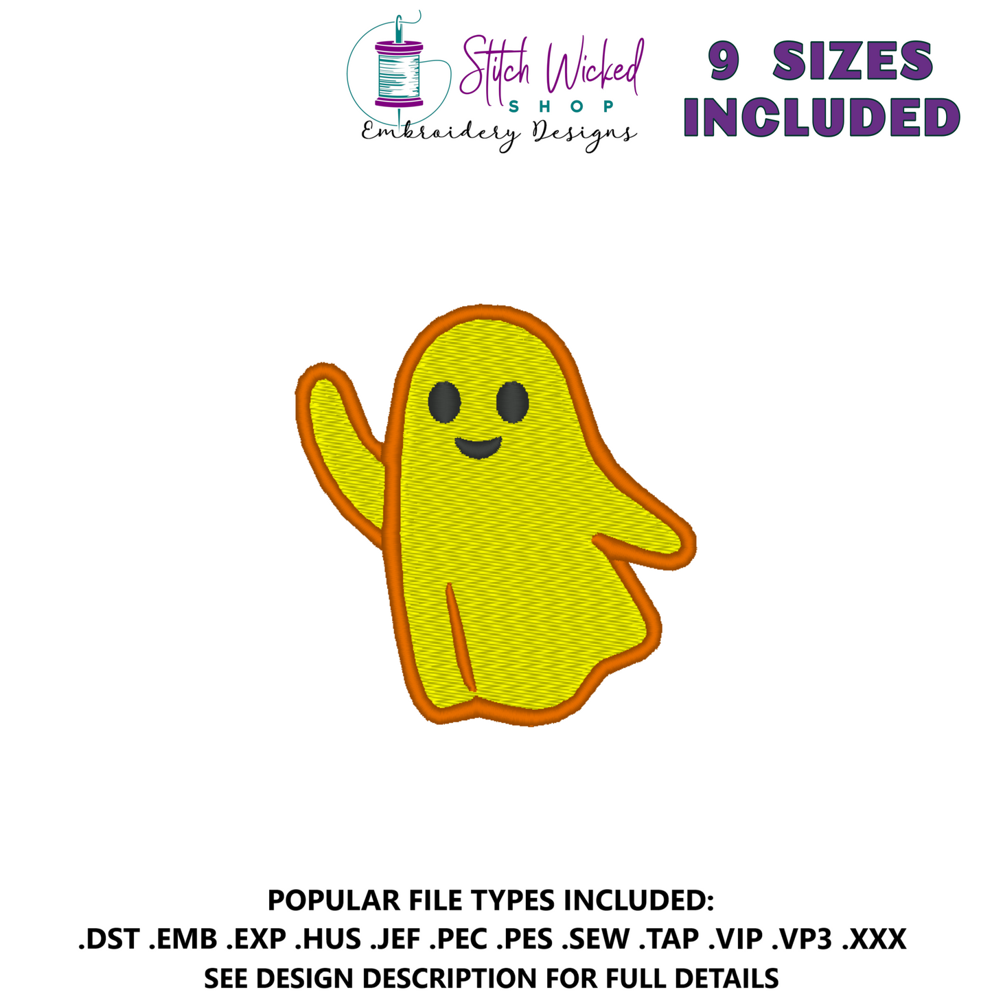 Cute Halloween Ghosts Embroidery Design Bundle